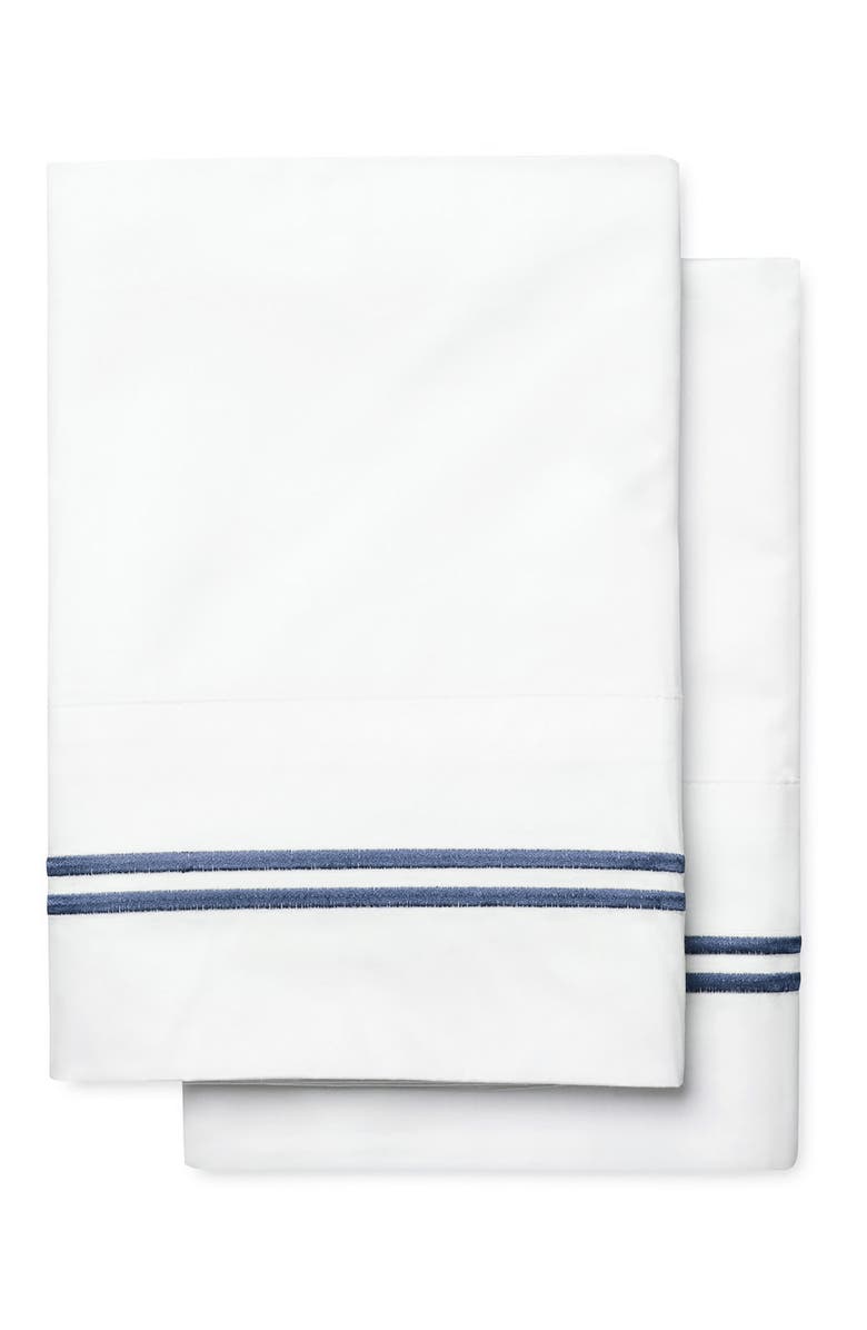 MELANGE HOME Embroidered Stripe 600 Thread Count Cotton Sateen Pillowcases - King, Main, color, 