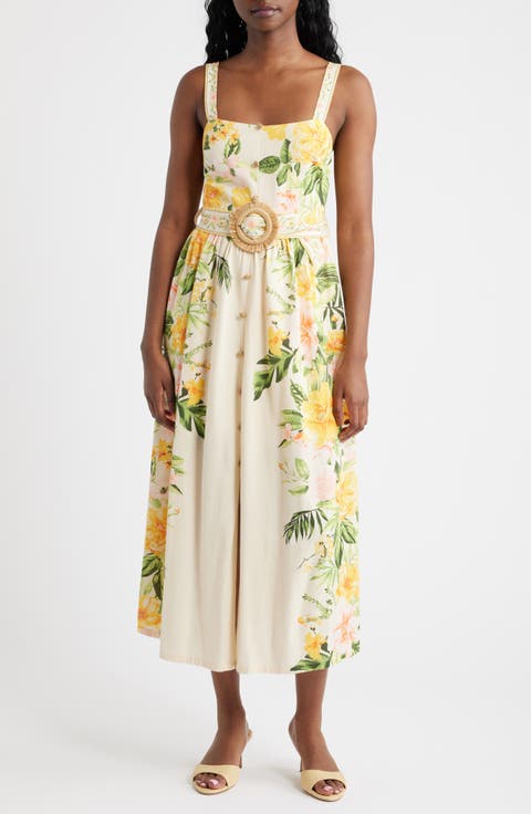 Floral Belted Midi Sundress