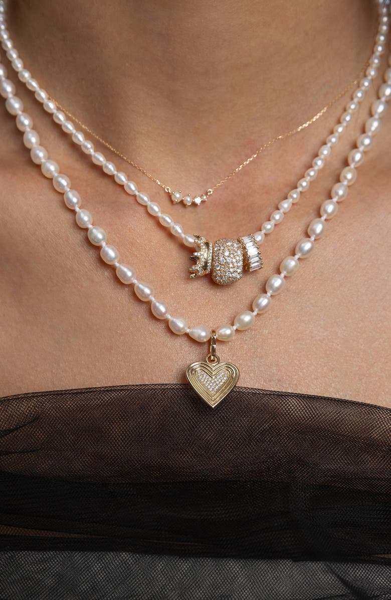 Adina Reyter Pavé Crown Big Bead Charm, Alternate, color,