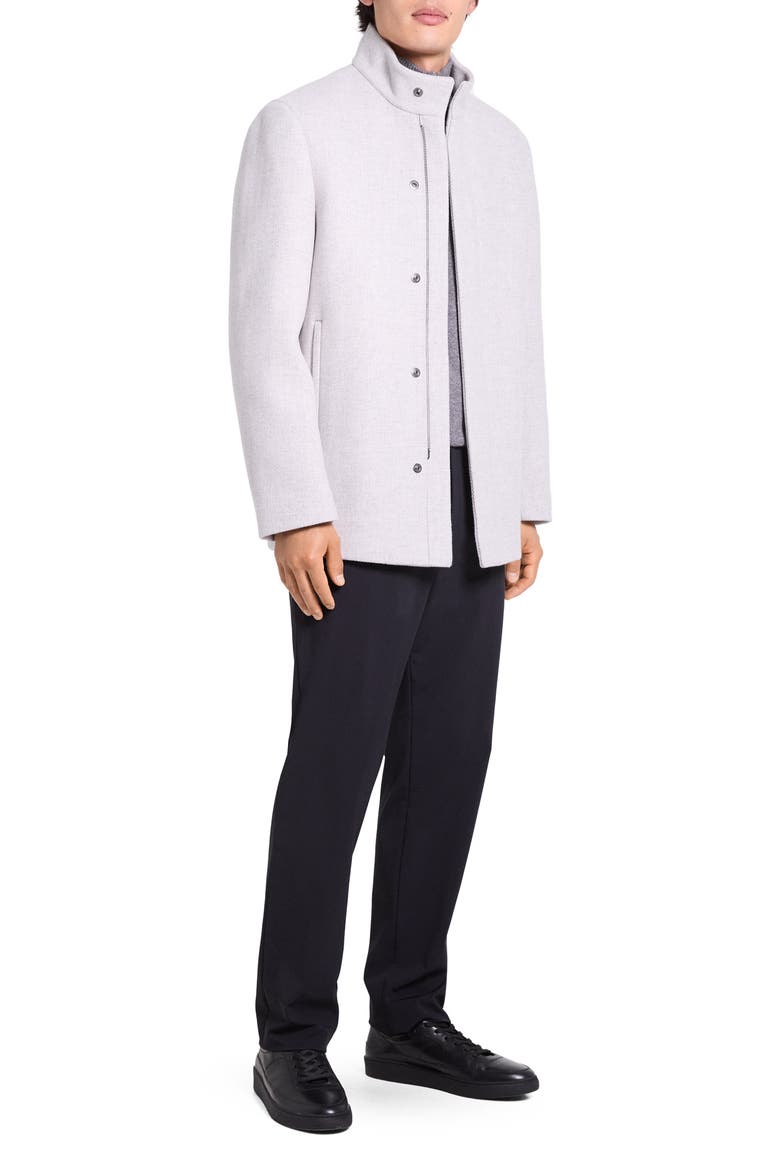 Clarence Wool Melton Coat, Alternate, color, ONYX MELANGE - QLI