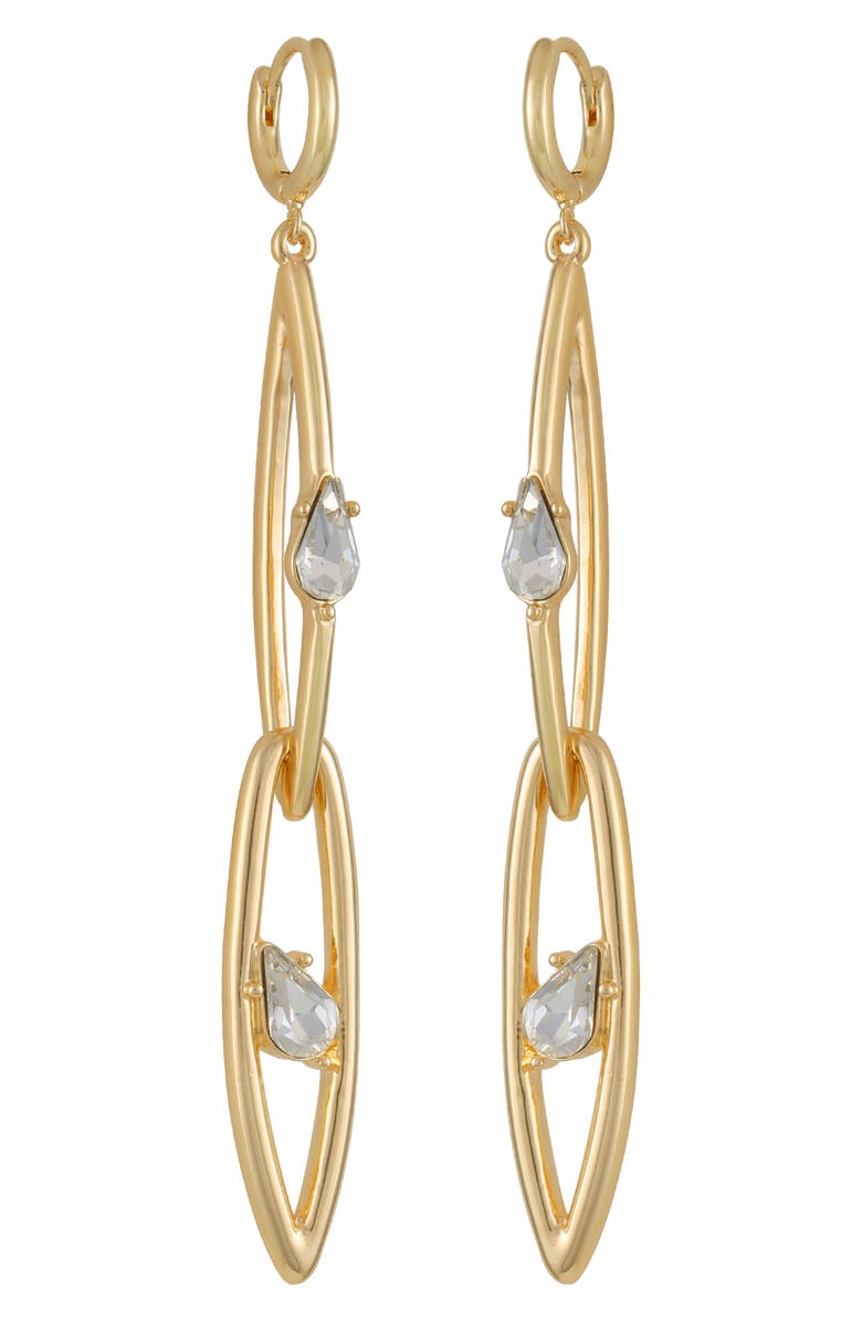 Vince Camuto Linear Crystal Link Drop Earrings, Main, color, 