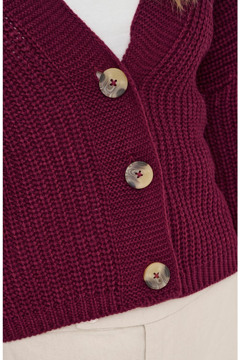 Carol Crop Cardigan, Alternate, color, CABERNET
