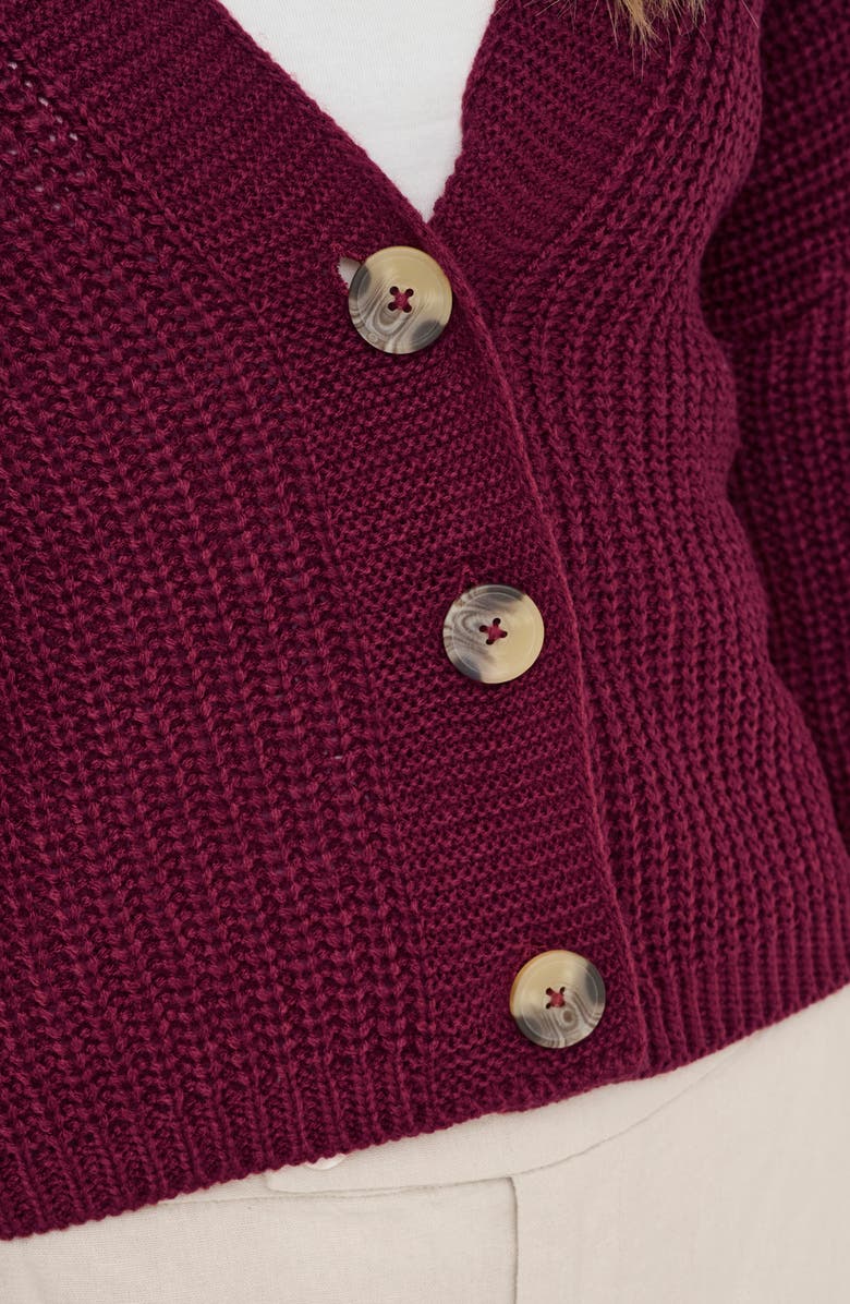 Only Carol Crop Cardigan, Alternate, color, Cabernet