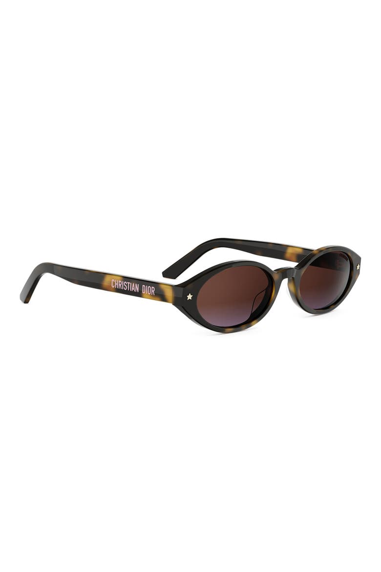 'DiorPacific R1I 52mm Oval Sunglasses, Alternate, color, DARK HAVANA / GRADIENT BROWN