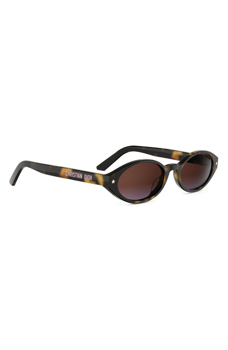 DIOR 'DiorPacific R1I 52mm Oval Sunglasses, Alternate, color, Dark Havana / Gradient Brown