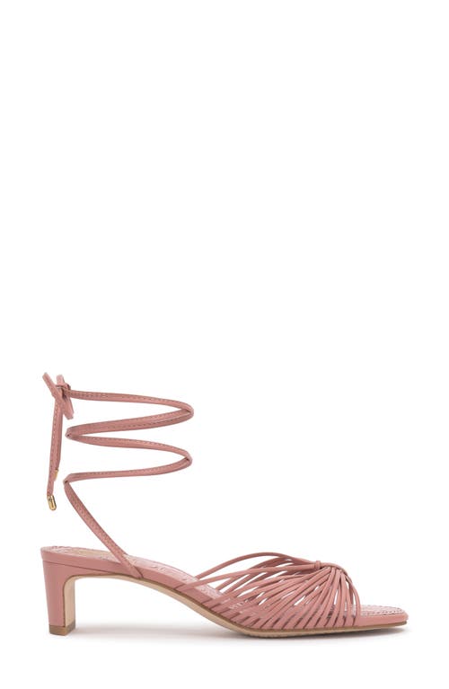 Vince Camuto Lory Ankle Wrap Sandal In Dk Pale Pink Soft Nappa Silk