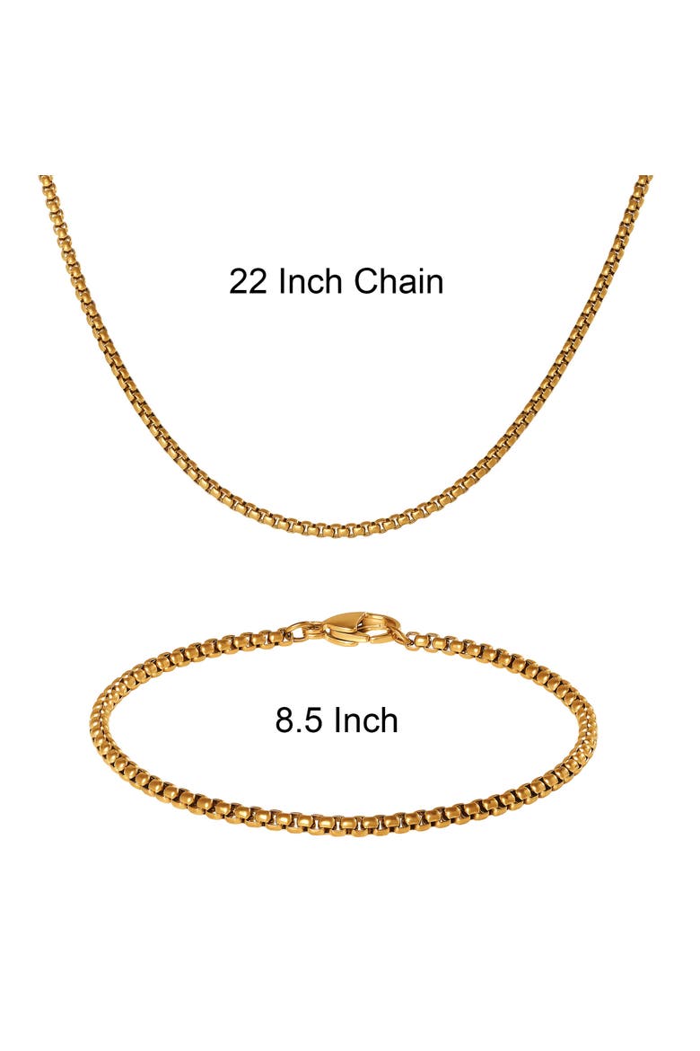 Men's Rope Chain Necklace & Bracelet Set, Gold-Tone, Alternate, color, Metallic Gold