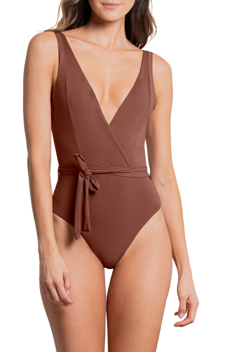 Maaji Bluejay Serenne Wrap One-Piece Swimsuit, Main, color, 