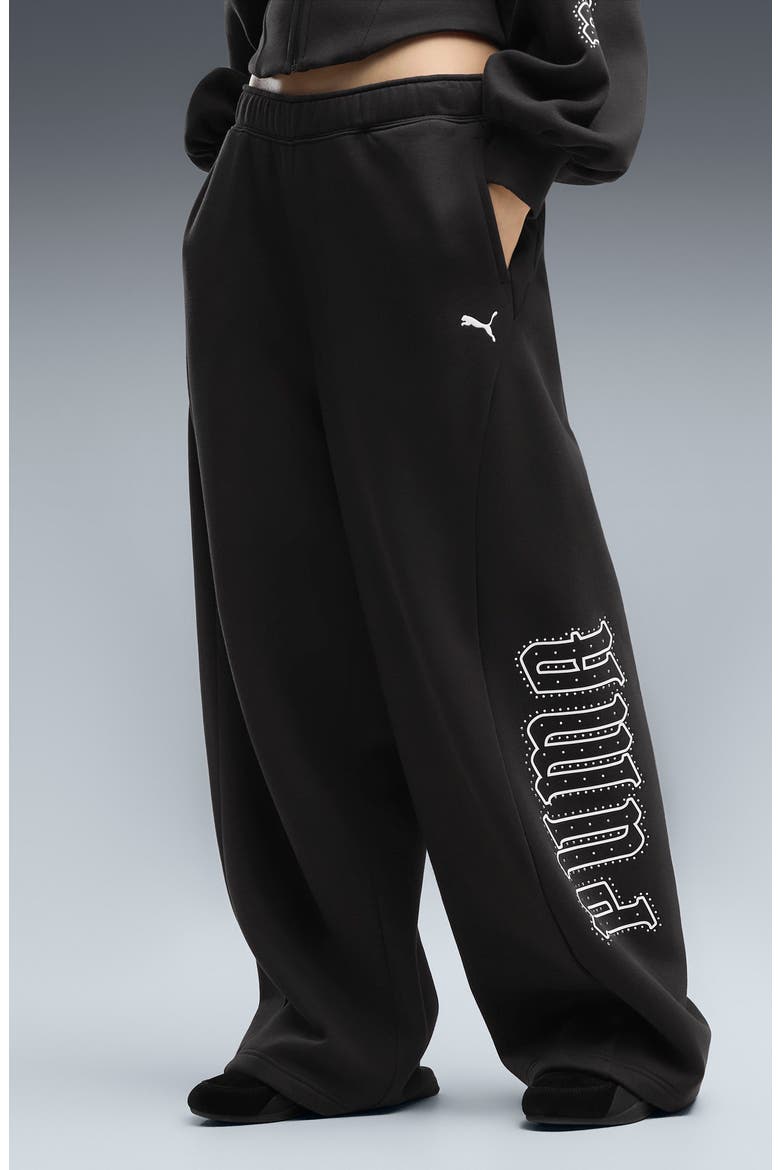 Street Glam Slouchy Stud Pants, Main, color, PUMA BLACK