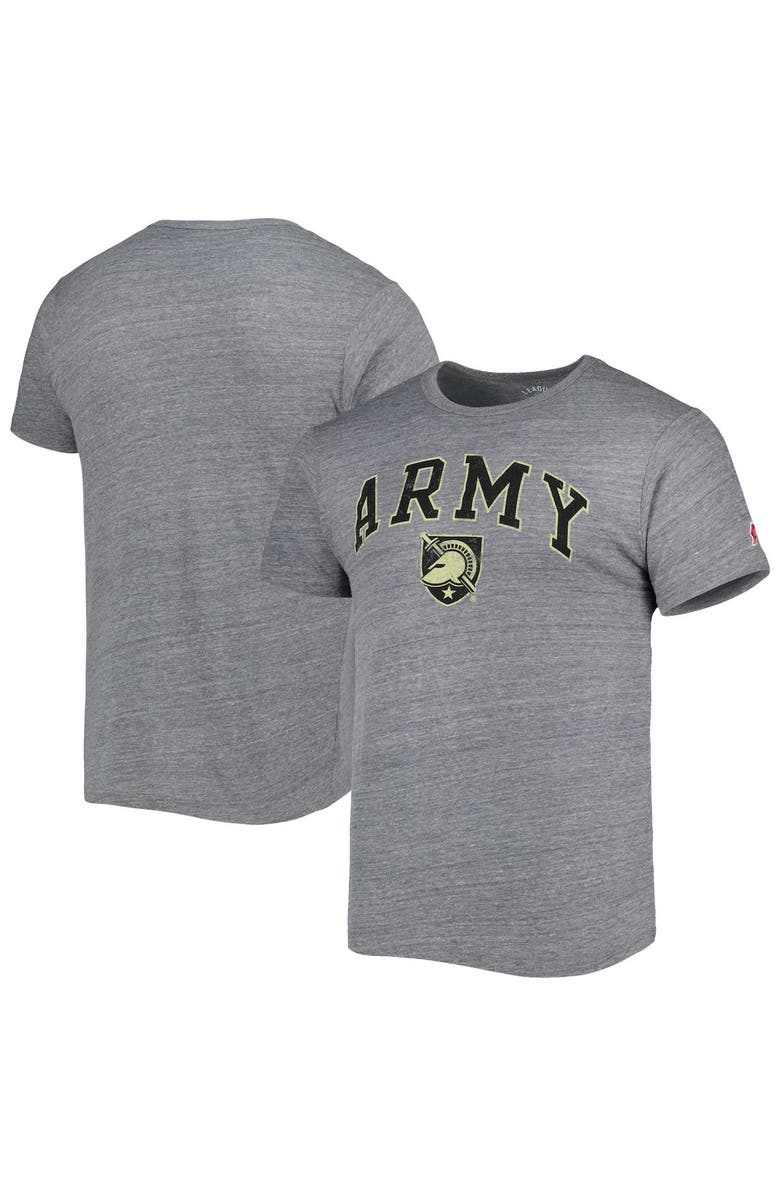 LEAGUE COLLEGIATE WEAR Men's League Collegiate Wear Heather Gray Army Black Knights 1965 Arch Victory Falls Tri-Blend T-Shirt, Main, color,