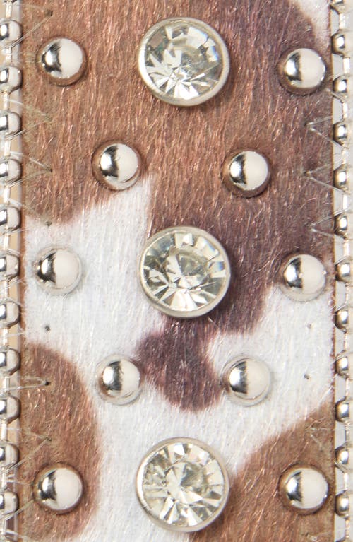 Vince Camuto Western Studded Animal Print Belt In Brown
