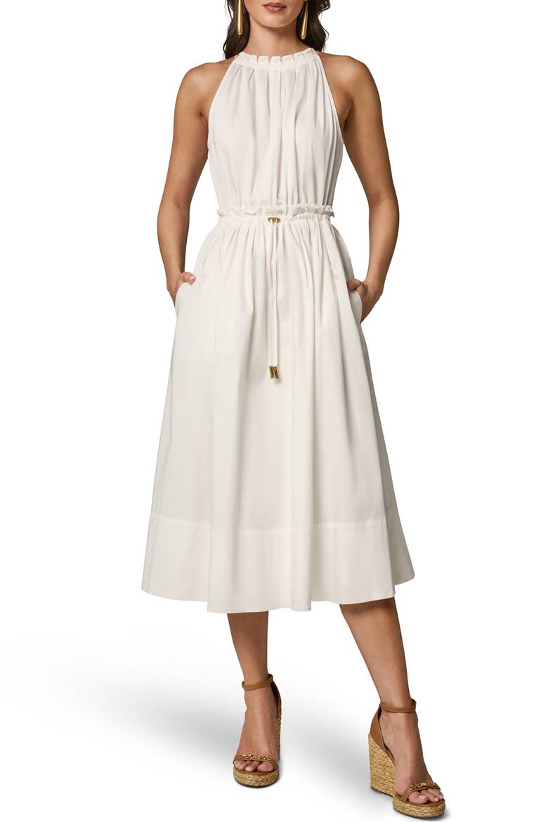 Sleeveless A-Line Midi Dress, Main, color, CREAM