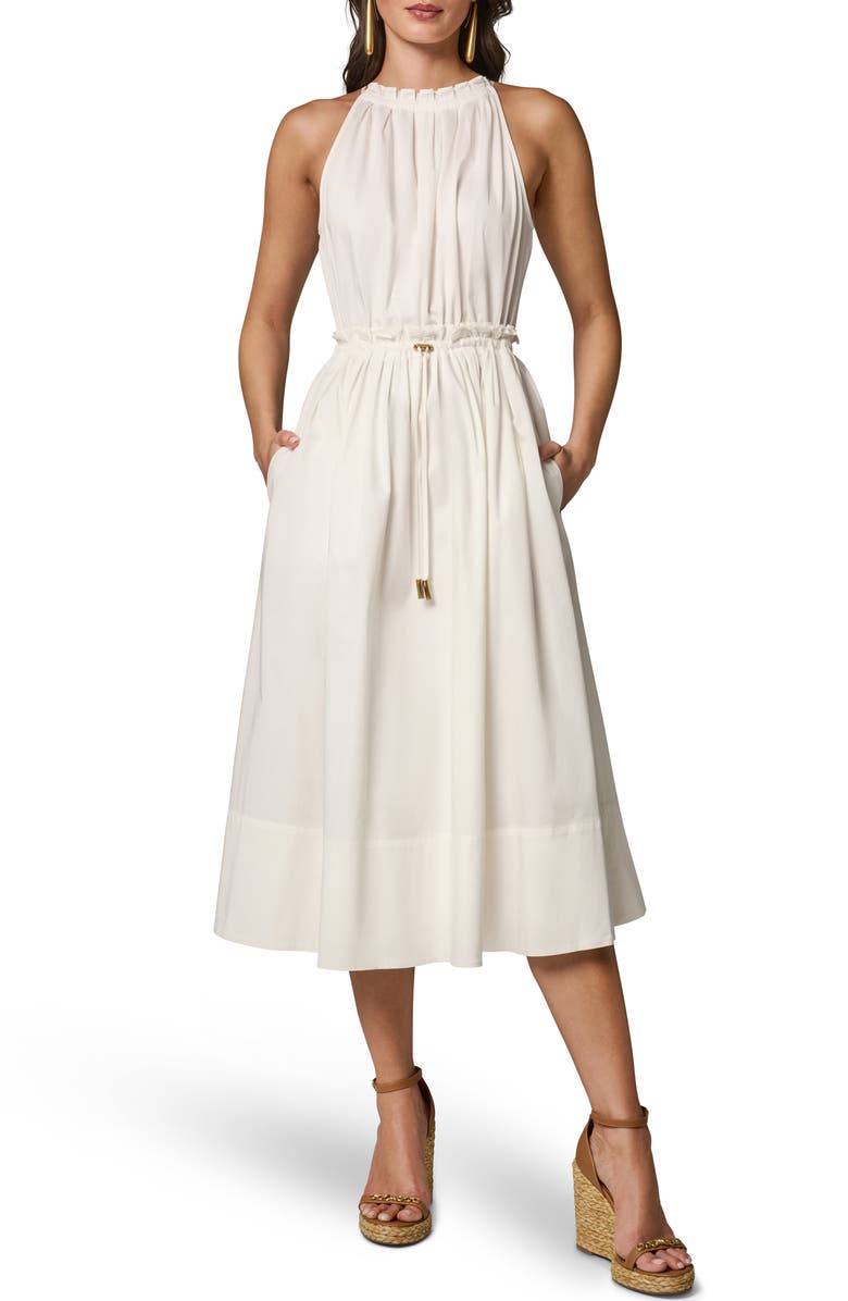DONNA KARAN WEEKEND Sleeveless A-Line Midi Dress, Main, color, Cream