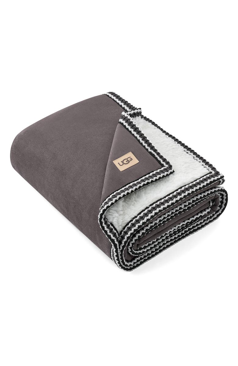 UGG<sup>®</sup> Kirkwood Uggbraid Throw Blanket, Main, color, Charcoal