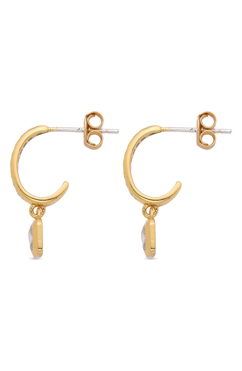 EYE CANDY LOS ANGELES Justine Dangle Huggie Hoop Earrings, Alternate, color, Gold
