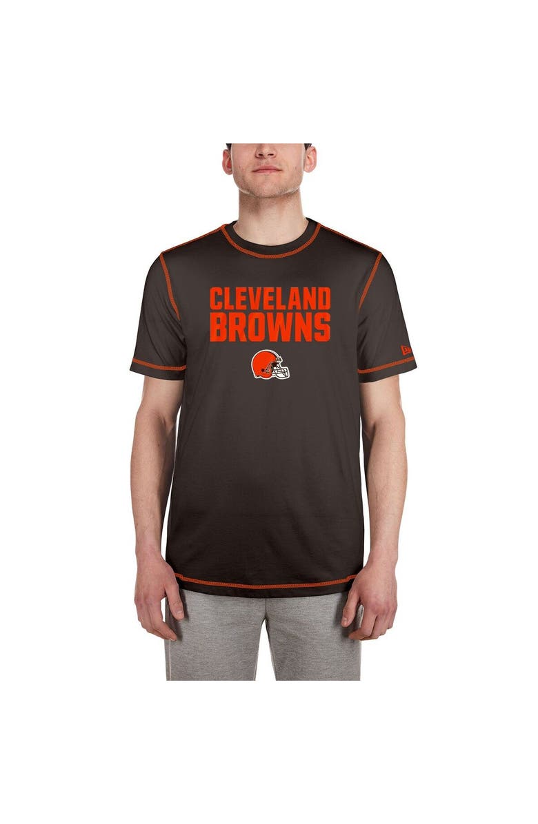 New Era Men's New Era  Brown Cleveland Browns Third Down Puff Print T-Shirt, Alternate, color, Brown