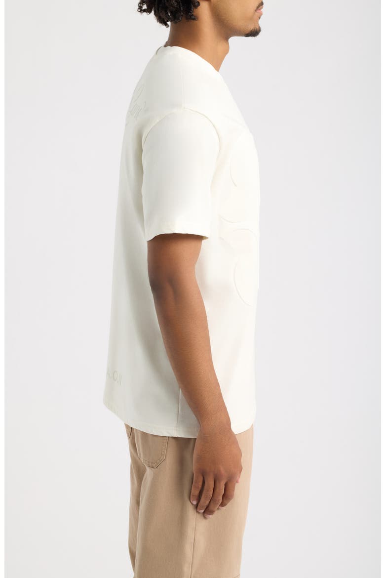 Monogram Embossed Cotton Graphic T-Shirt, Alternate, color, ANTIQUE WHITE