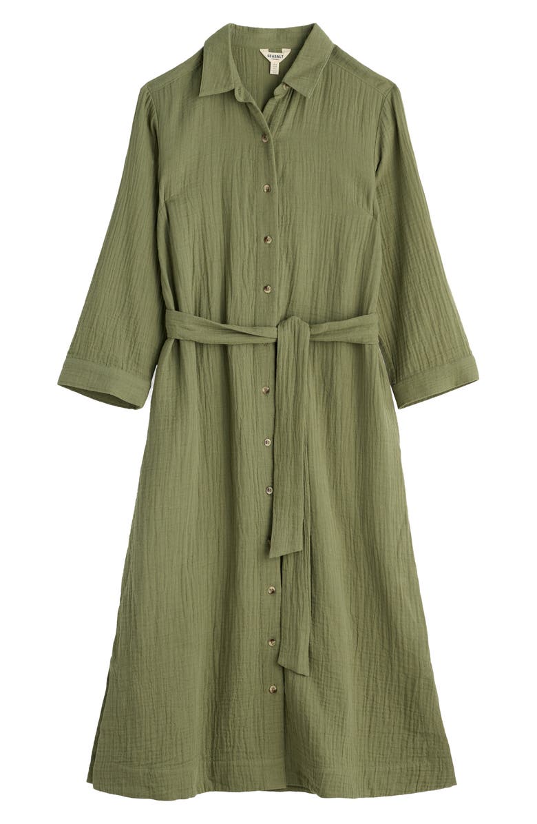 Seasalt Cornwall Whitsand Cove Long Sleeve Organic Cotton Gauze Shirtdress, Alternate, color, Cypress