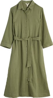Seasalt Cornwall Whitsand Cove Long Sleeve Organic Cotton Gauze Shirtdress