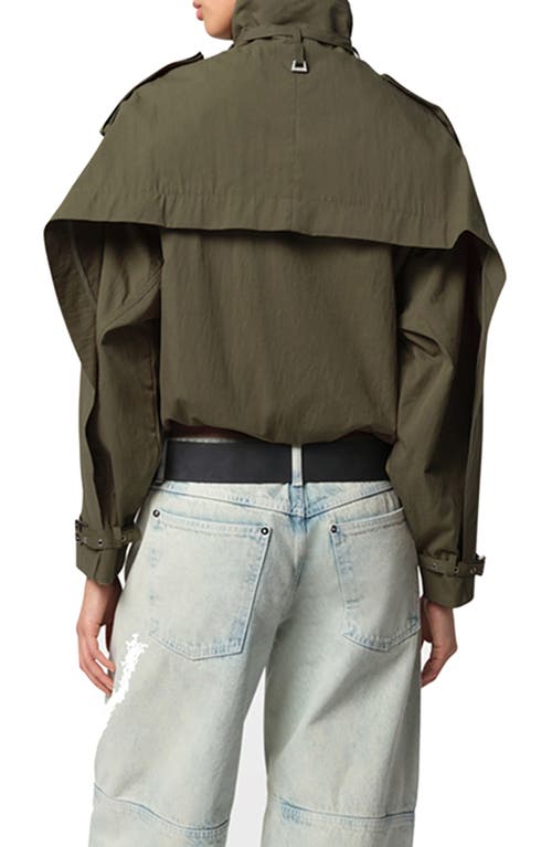 Apparis Thea Balloon Sleeve Rain Jacket In Desert Green