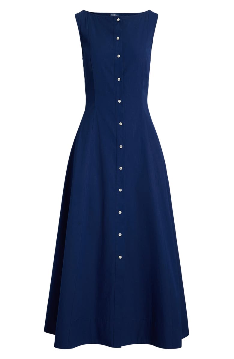 Polo Ralph Lauren Sleeveless Paneled Cotton Shirtdress, Alternate, color, East Side Royal