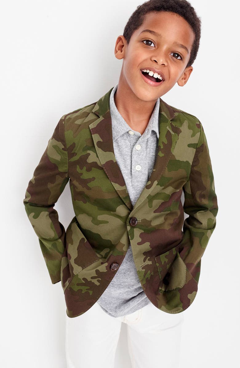crewcuts by J.Crew Ludlow Camo Unstructured Suit Jacket, Alternate, color,