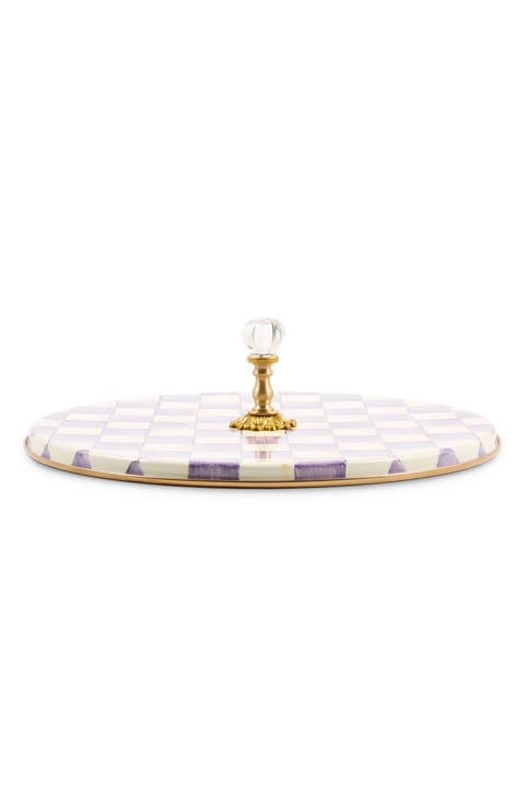 Violet Check Cheese Course Serving Tray