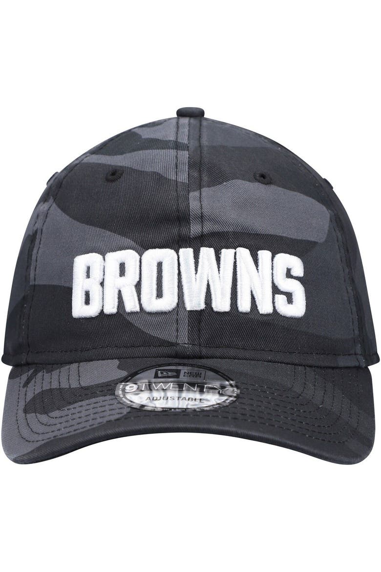 Men's New Era Charcoal Cleveland Browns Camo Core Classic 2.0 9TWENTY Adjustable Hat, Alternate, color, Charcoal