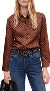 maje Caslo Geo Print Satin Shirt