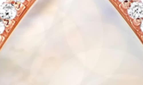 Suzy Levian Rose Sterling Silver White Cubic Zirconia Teardrop Mother Of Pearl Pendant