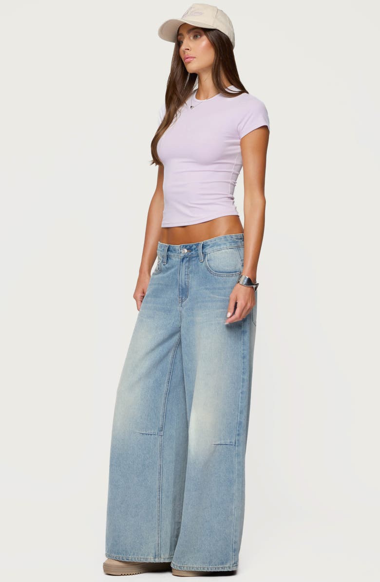 EDIKTED Tay Cap Sleeve T-Shirt, Alternate, color, Lilac