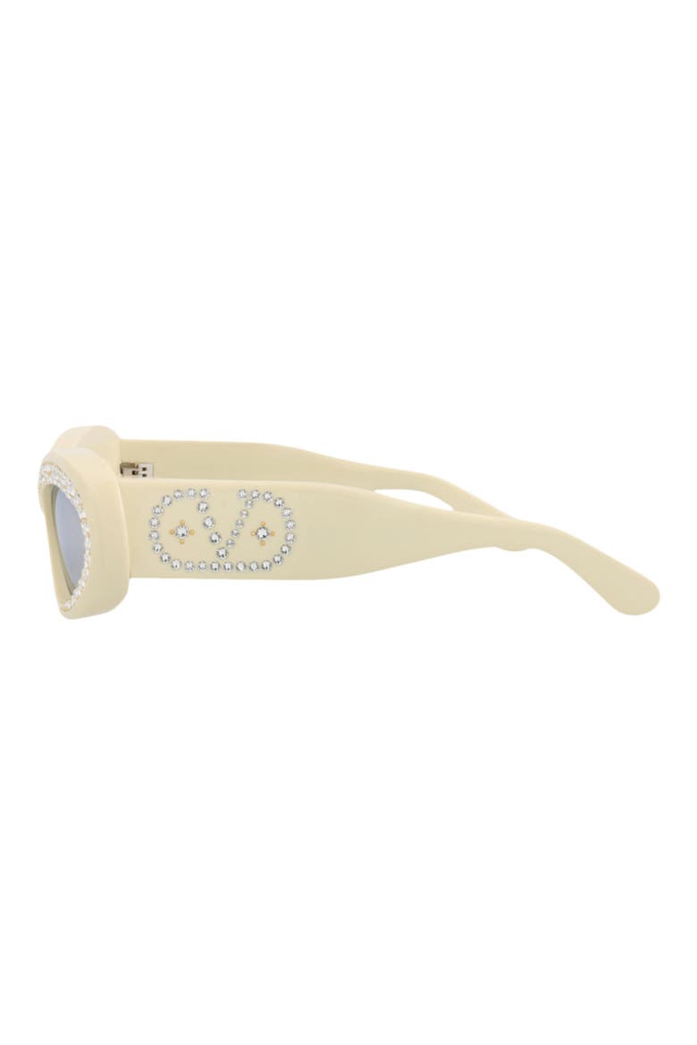 Special Edition 57mm Oval Sunglasses, Alternate, color, IVORY IVORY SILVER