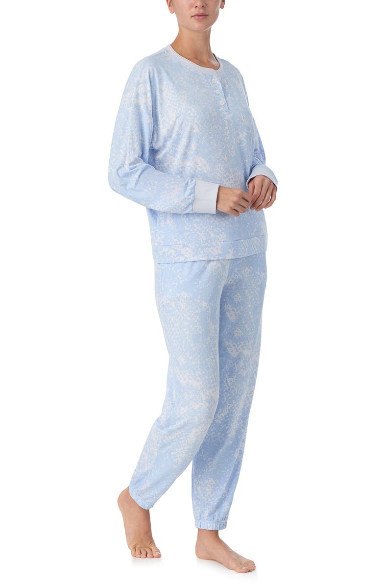 DKNY Print Henley Pajamas, Alternate, color, Blue