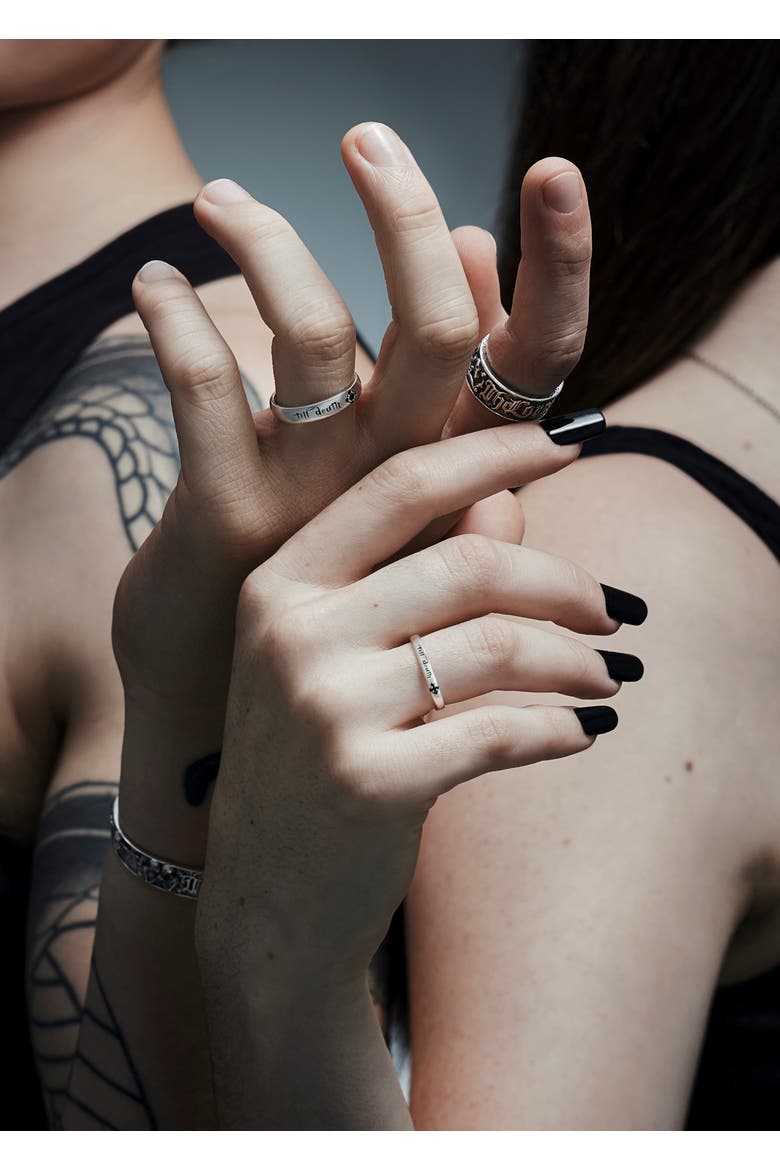 Till Death Thick Sterling Silver Ring, Alternate, color, Silver