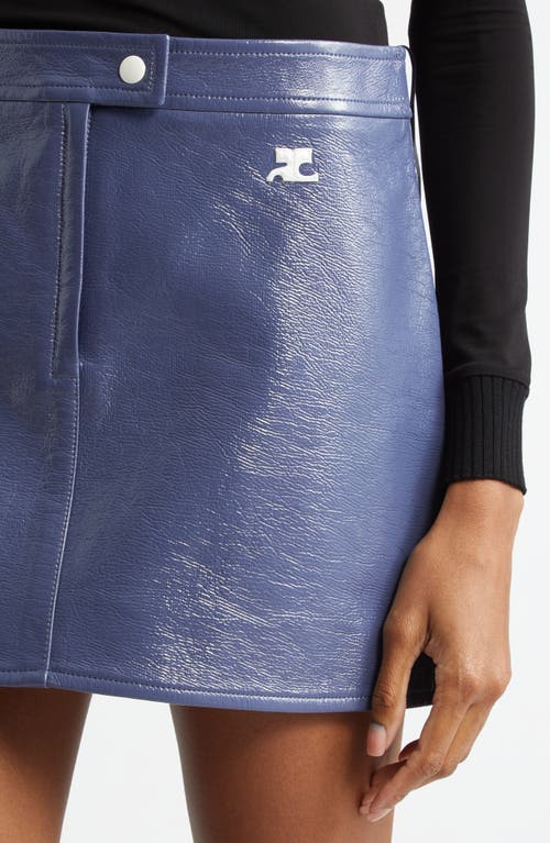 Shop Courrèges Re-edition Vinyl Miniskirt In Dusk Blue