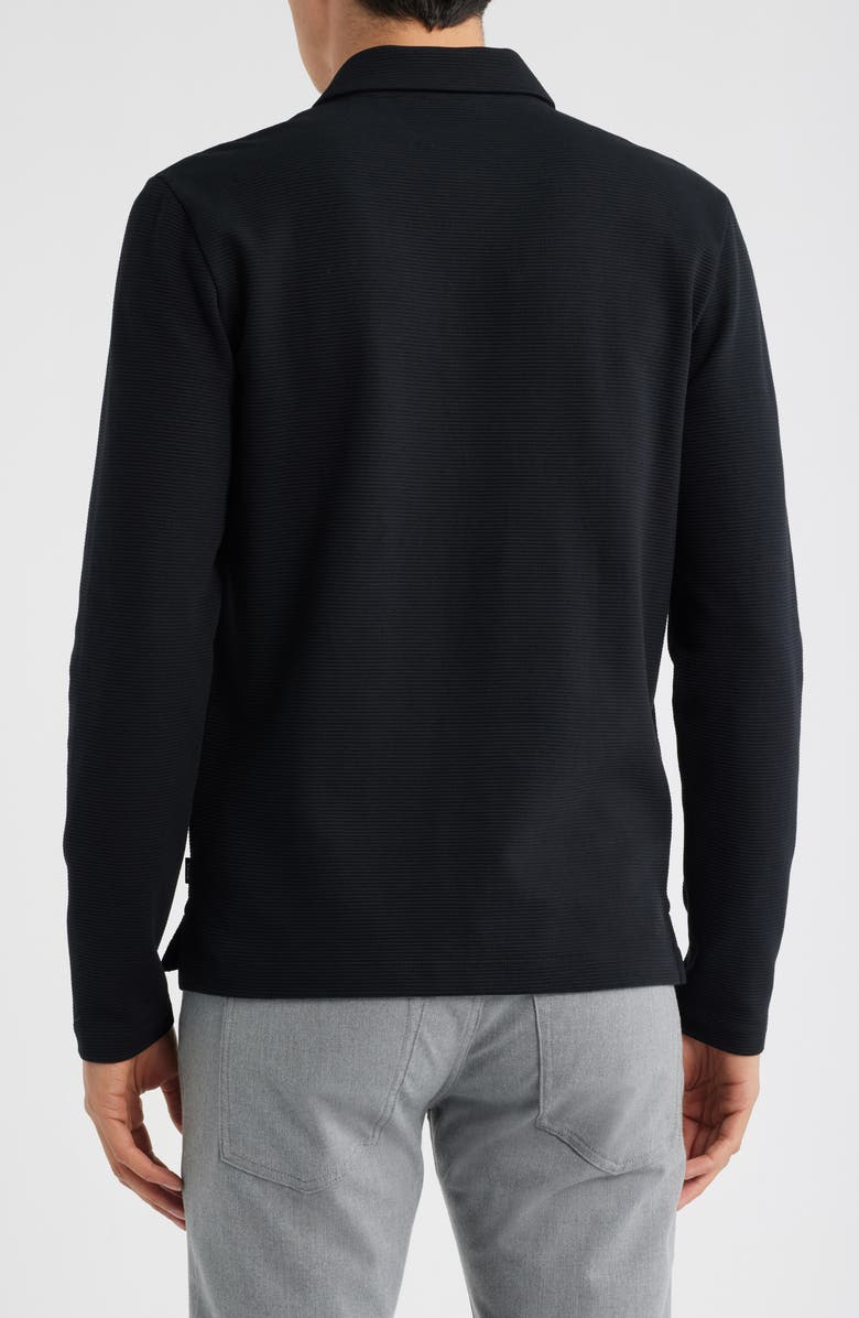 BOSS Pleins Long Sleeve Polo, Alternate, color, Black
