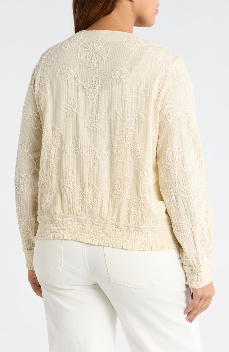 Liverpool Los Angeles Floral Appliqué Cotton Jacket, Alternate, color, Pale Sand Stripe