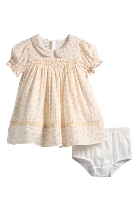 Floral Puff Sleeve Dress & Bloomers Set (Baby)