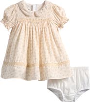 Pippa & Julie Floral Puff Sleeve Dress & Bloomers Set