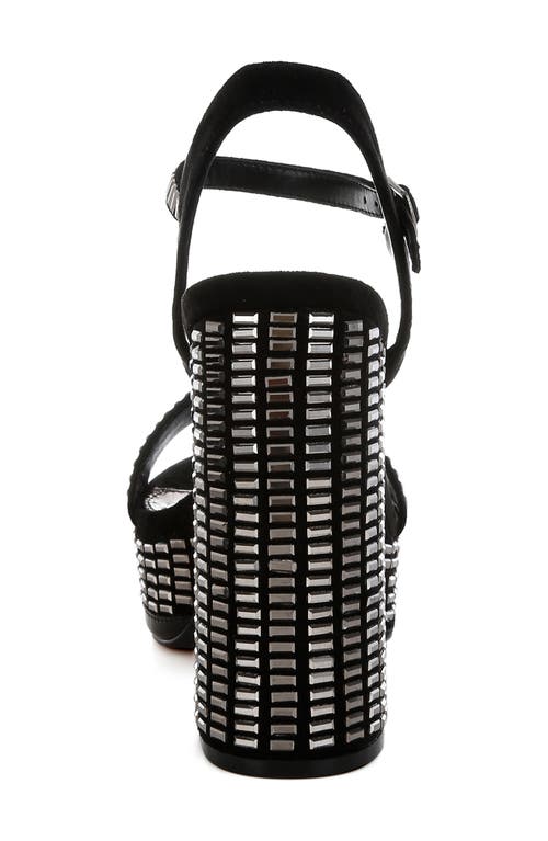 London Rag Starlet Rhinestone Platform Sandal In Black