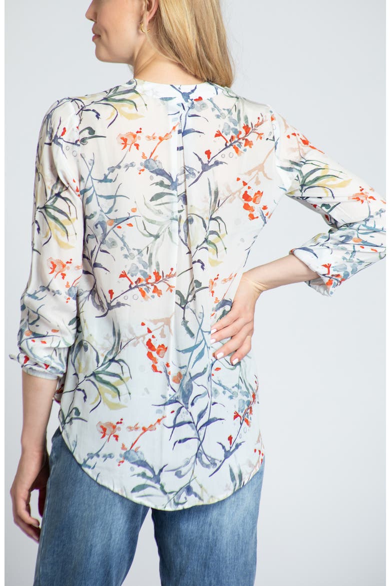 Print Tassel Surplice Chiffon Top, Alternate, color, WHITE MULTI