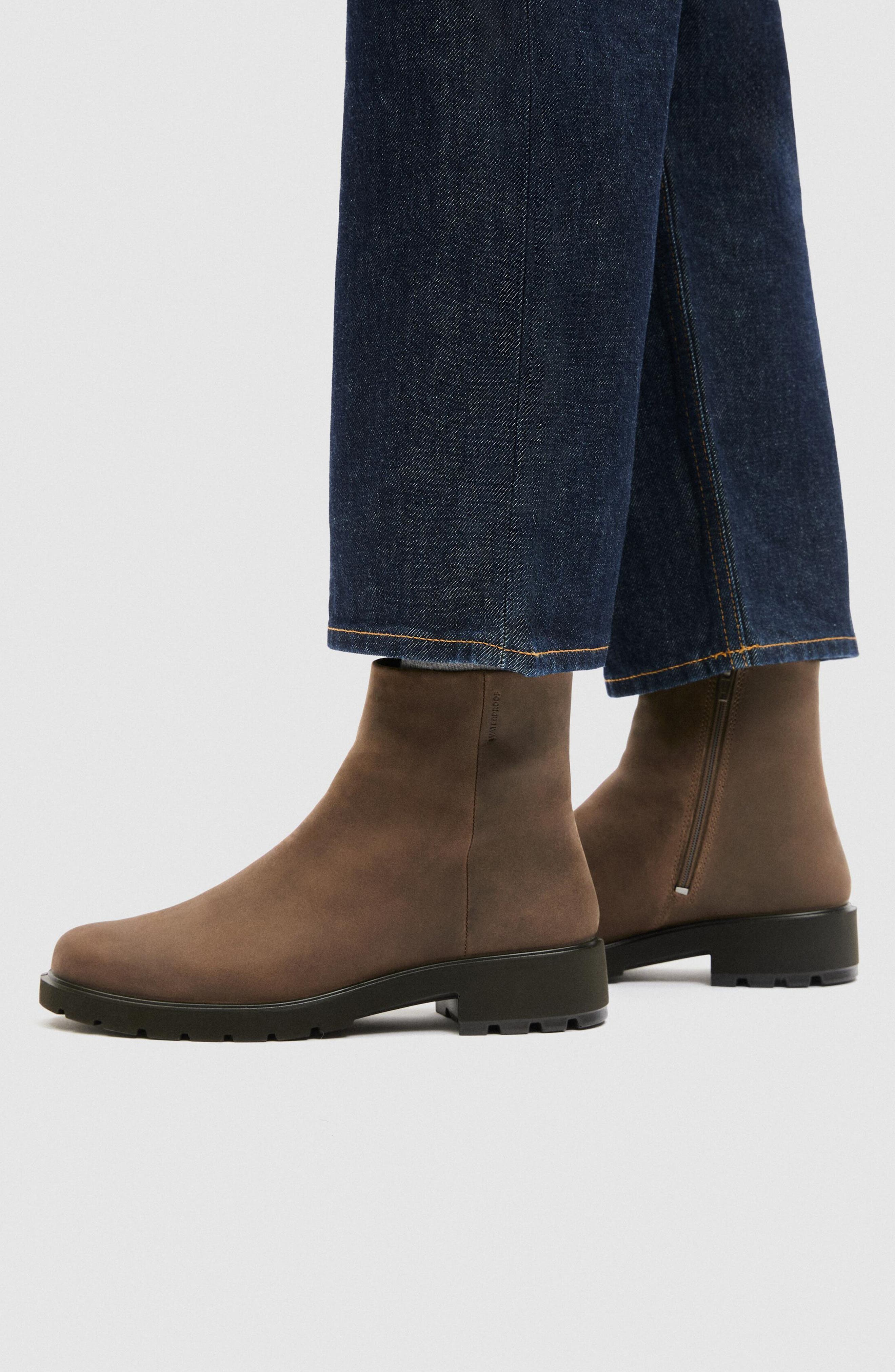 Metropole Vienna Waterproof Leather Bootie, Alternate, color, DARK CLAY