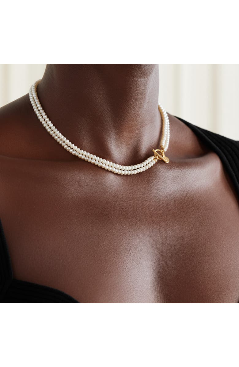 Joey Baby Freshwater Pearl Layered Statement Necklace, Alternate, color, Metallic Gold