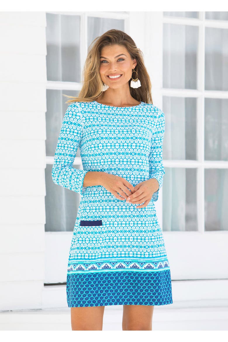 Cabana Shift Dress, Alternate, color, Aurba Blue