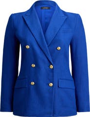 Lauren Ralph Lauren Chevron Linen & Cotton Blazer