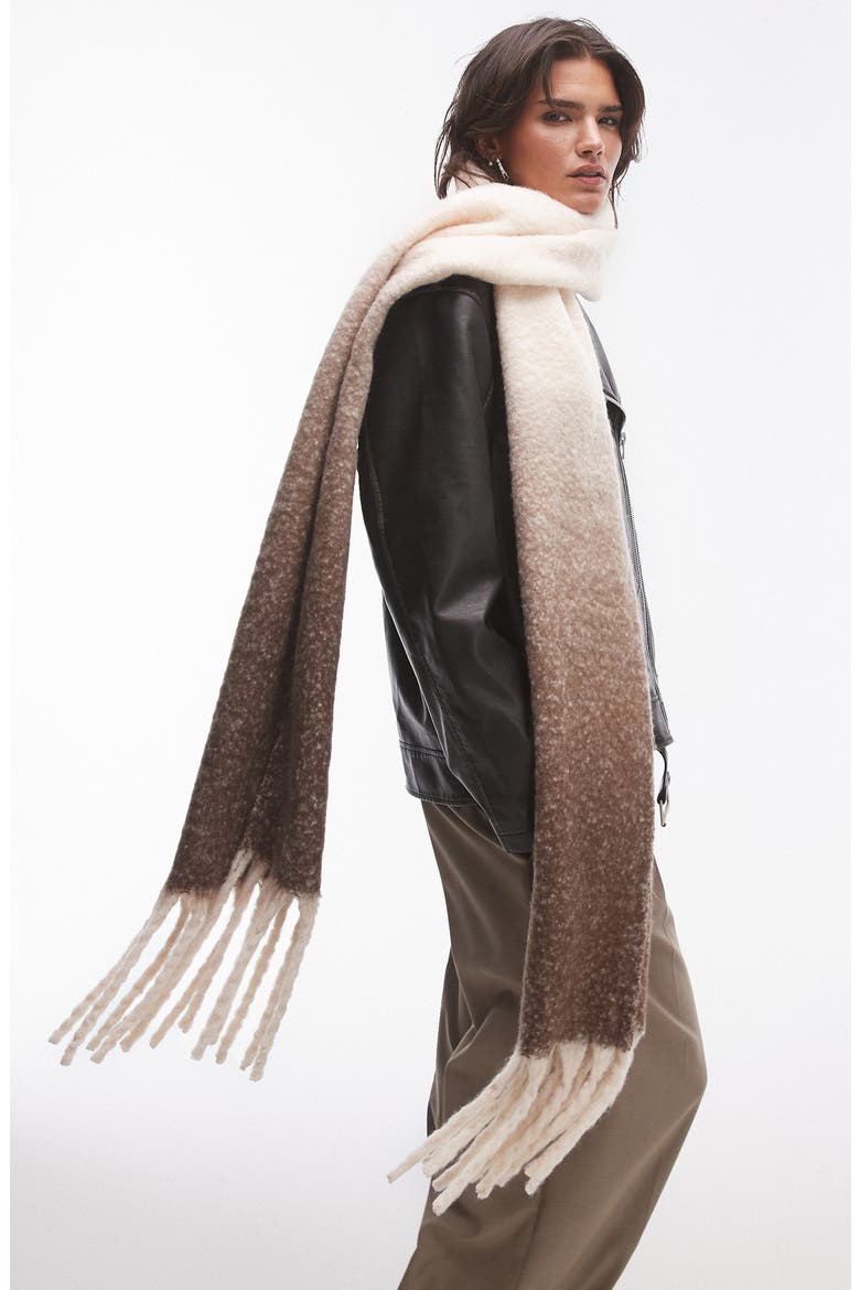 Sydney Fringe Trim Blanket Scarf, Alternate, color, IVORY MULTI