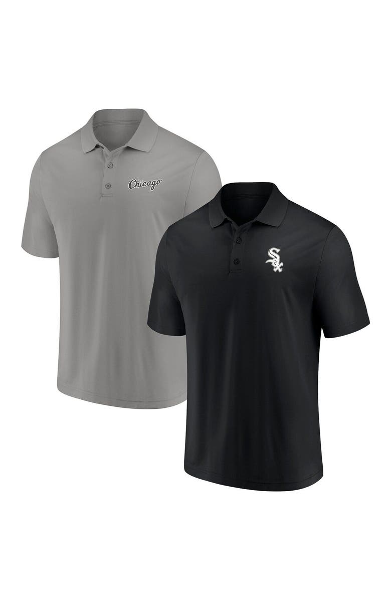 FANATICS Men's Fanatics Branded Black/Gray Chicago White Sox Dueling Logos Polo Combo Set, Main, color, Black