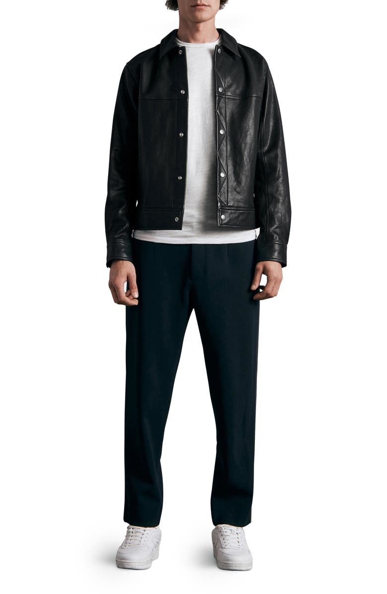 rag & bone Owen Leather Trucker Jacket, Alternate, color,