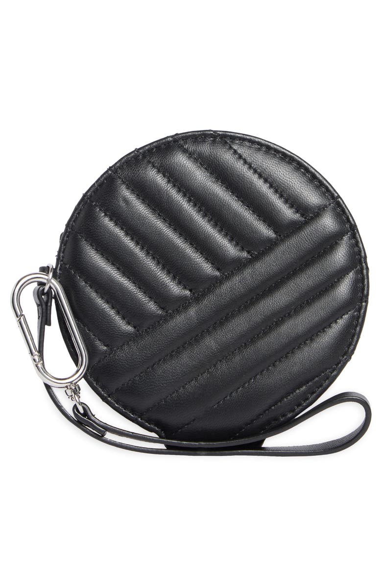 MUNDI SMALL LEATHER GOODS Ashley Quilted Wristlet Wallet, Alternate, color, Black