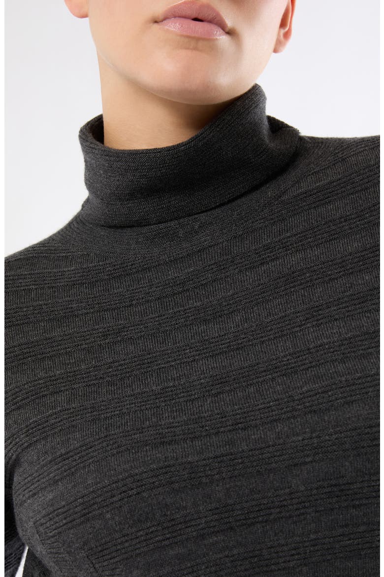 Onde Virgin Wool Turtleneck Sweater, Alternate, color, DARK GREY
